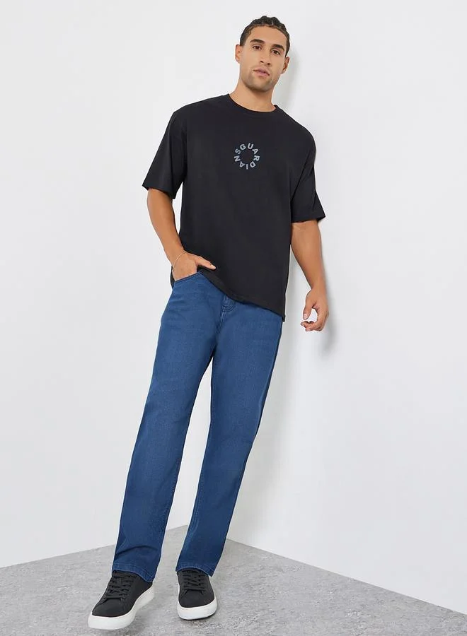 Men Blue Relaxed Fi Washed Jeans